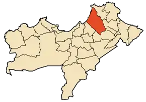 Localizarea comunei în cadrul provinciei