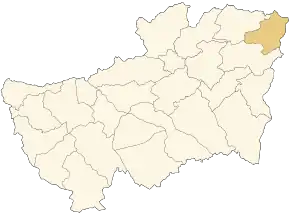 Localizarea comunei în cadrul provinciei