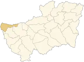 Localizarea comunei în cadrul provinciei