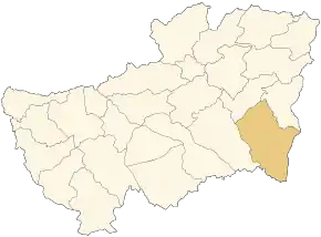 Localizarea comunei în cadrul provinciei