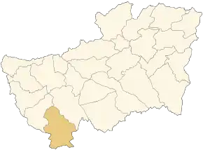 Localizarea comunei în cadrul provinciei