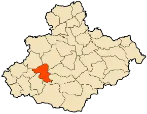 Θέση του Ρελιζάν στην ομώνυμη επαρχία