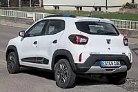 Partea din spate a Dacia Spring 2021, versiunea pentru ride-sharing