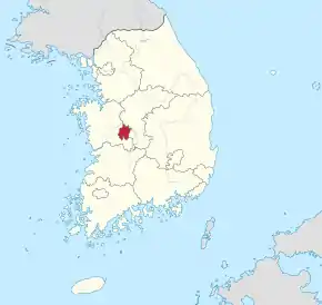 Poziția localității Daejeon