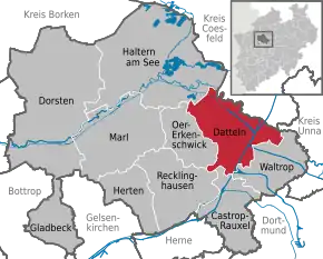 Poziția localității Datteln