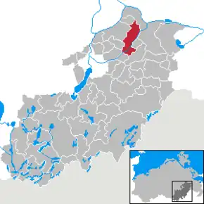 Poziția  Datzetal pe harta districtului Mecklenburg-Strelitz