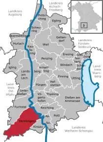 Poziția localității Denklingen