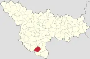 Amplasarea în cadrul județului