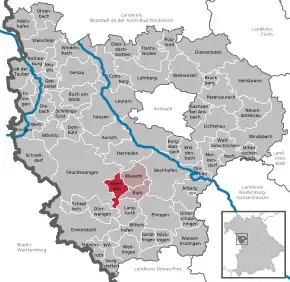 Poziția localității Dentlein am Forst