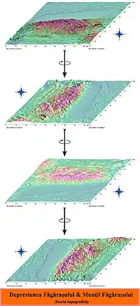 Munții Făgăraș - Hartă topografică