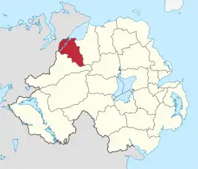 Poziția regiunii Derry City