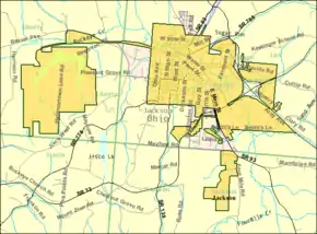 Detailed map of Jackson