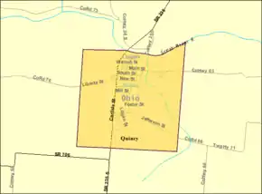 Poziția localității Quincy, Ohio