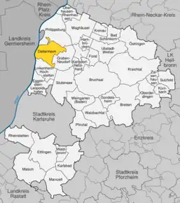 Poziția localității Dettenheim