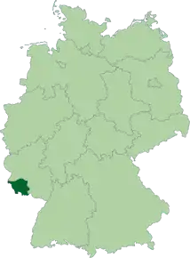 Poziția regiunii Landul Saar  (Saarland)