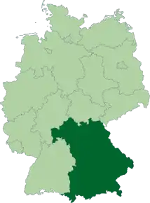 Poziția regiunii Landul Bavaria