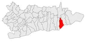 Amplasarea în cadrul județului