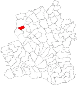 Amplasarea în cadrul județului