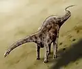 Diplodocus, care atingea lungimi de peste 30 m, era o sauropodă obișnuită în timpul Jurasicului târziu.