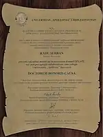 Diploma Doctor Honoris Causa Iasi