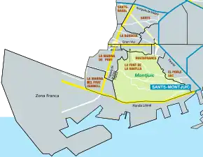 Poziția localității Sants-Montjuïc