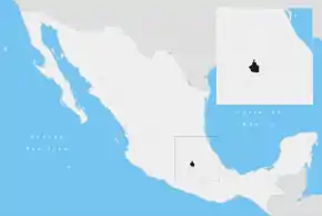 Amplasarea în cadrul Mexicului.