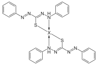 Formulele de structură ale ditizonaților metalici
