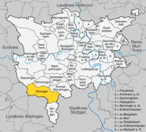 Poziția localității Ditzingen