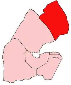 Harta provinciei Obock în cadrul statului Djibouti