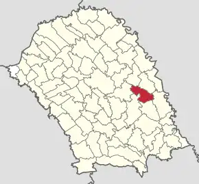 Amplasarea în cadrul județului