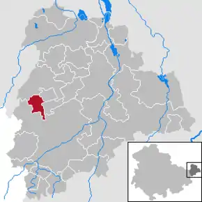 Poziția Dobitschen pe harta districtului Altenburger Land