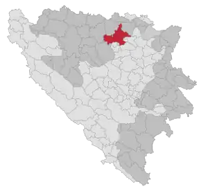 Poziția localității Doboj