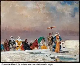 Soția sultanului întrocându-sede la îmbăiat