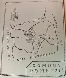 Comuna Domești - hartă