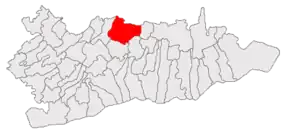 Amplasarea în cadrul județului