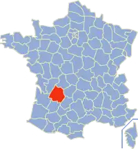 Poziția regiunii Dordogne