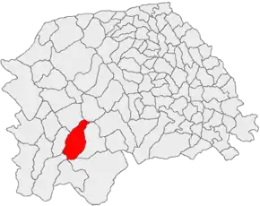 Amplasarea în cadrul județului