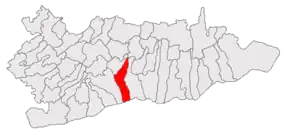 Amplasarea în cadrul județului