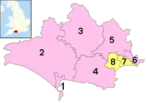 Poziția localității Dorset