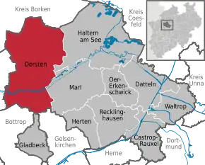 Poziția localității Dorsten