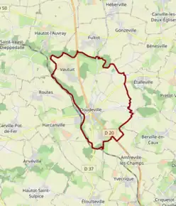 Poziția localității Doudeville