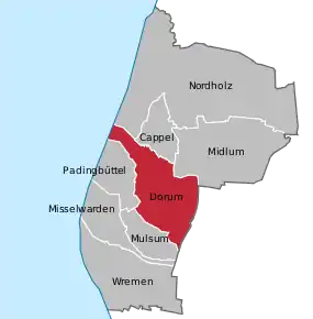 Poziția localității Dorum