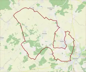 Poziția localității Doussay