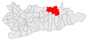 Amplasarea în cadrul județului