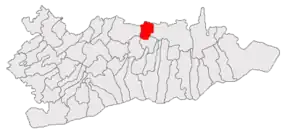 Amplasarea în cadrul județului