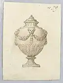 Design al unui vas decorat cu festoane, din secolul al XIX-lea, în Cooper Hewitt, Smithsonian Design Museum (New York City)