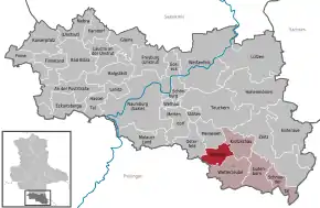 Poziția  Droyßig pe harta districtului Burgenlandkreis