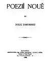Prima pagină din Poezii nouă, 1899