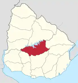 Poziția regiunii Departamentul Durazno