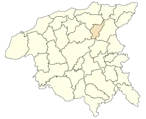 Localizarea comunei în cadrul provinciei